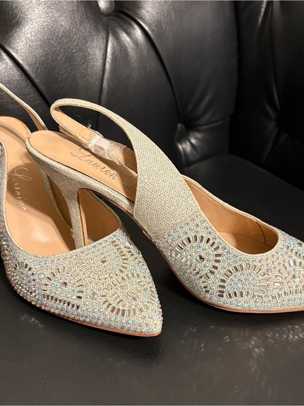 Lauren Lorraine Silver Crystal Slingback Pumps - Picture 5 of 5